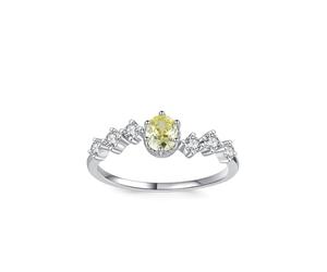 Skcess Bague de fiançailles pour femme en or blanc 9 carats 6 x 4 mm péridot vert clair 0,5 ct Moissanite, 53 (16.9), Moissanite péridot Moissanite, Péridot