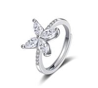 Skcess Bague de fiançailles simple en or blanc 9 carats avec solitaire en moissanite blanche pour femme Bague de fiançailles pour femme Bague de promesse avec forme marquise, 5.5, Or blanc 9 carats