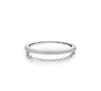 Skcess Bague de mariage en or blanc 9 carats pour femme Moissanite blanche sans pierre précieuse Bague de promesse Bague Anniversaire pour femmes Cadeaux de bijoux, 54 (17.2), Moissanite Pas de pierre