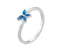 Skcess Bague de mariage en or blanc 9 carats - Saphir synthétique - Moissanite bleue, 49 (15.6), Moissanite Saphir synthétique Moissanite, Saphir de synthèse
