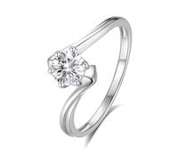 Skcess Bague d'éternité 9K/14K/18K/18K / platine 950, bague de mariage 5 x 5 mm, moissanite blanche 0,5 ct, 50 (15.9), Moissanite, Moissanite