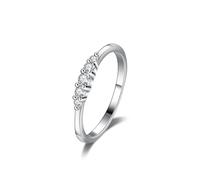 Skcess Bague d'éternité en or blanc 9 K/14 K/18 carats, bague d'éternité, bague de mariage, bague de demande en moissanite, bague pour femme, Taille 50 (Ø 15,9 mm), Moissanite, Moissanite