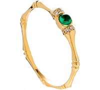 Skcess Bague en or jaune 14 carats avec émeraude verte et moissanite et émeraude, 65 (20.7), émeraude, Émeraude