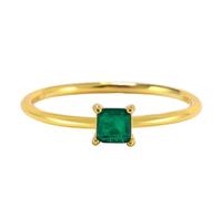 Skcess Bague en or jaune 9 K/14 carats pour femme - Émeraude artificielle - 4 x 4 mm - Vintage et élégante, 60 (19,1), Métal précieux, Émeraude artificielle