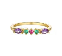 Skcess Bague en or jaune 9 K/14 carats pour petite amie, améthyste violette, ronde avec marquise violette - Bague pour femme, Taille 50 (Ø 15,9 mm), Métal précieux, Améthyste