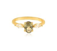 Skcess Bague en or jaune 9 K/14 carats tourmaline verte pour femme, 53 (16.9), Métal précieux, Tourmaline