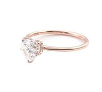 Skcess Bague en or rose 9 carats pour petite amie, moissanite, blanche, alliances solitaire cœur, 56 (17,8), Moissanite, Moissanite