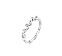 Skcess Bague éternité en or blanc 9 carats, pour femme, diamant de laboratoire blanc, sans pierre précieuse, 57 (18.1), Pas de pierre précieuse Diamant de laboratoire Pas de pierre précieuse, Diamant