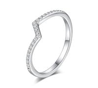 Skcess Bague éternité en or blanc 9 K/14 K/18 carats, moissanite blanche, cadeau pour femme, Taille 50 (Ø 15,9 mm), Moissanite, Moissanite