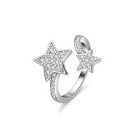 Skcess Bague éternité en or blanc 9 K/14 K/18 carats, moissanite blanche, Taille 50 (Ø 15,9 mm), Moissanite, Moissanite