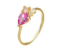 Skcess Bague éternité en or jaune 9 carats, 14 carats, 18 carats, pour femme, saphir rose synthétique, citrine, moissanite, Taille 50 (Ø 15,9 mm), Saphir rose synthétique Citrine moissanite, Saphir