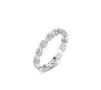 Skcess Bague pour femme en argent sterling 925 avec zircone blanche - Cercle creux décalé, 57 (18.1), Zircone cubique