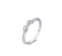 Skcess Bague pour femme en argent sterling 925 avec zircone blanche - Forme infinie, 52 (16,6), Zircone cubique