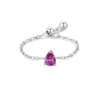 Skcess Bague pour femme en or blanc 9 carats - 5,5 x 3,5 mm - Ru e laboratoire - Rose rouge 0,25 ct - Sans pierre précieuse - Taille 47 (15,0)