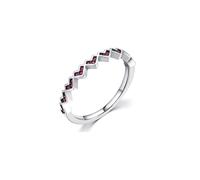 Skcess Bague pour femme en or blanc 9 K/14 carats, rubis, cœur, 60 (19,1), Métal précieux, Rubis
