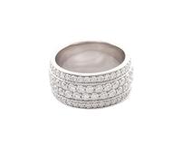 Skcess Bague pour homme en or blanc 9 carats/14 carats/18 carats, bague éternité ronde avec moissanite, Taille 50 (Ø 15,9 mm), Moissanite, Moissanite