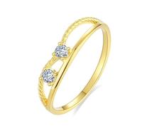 Skcess Bague pour homme en or jaune 9 K/14 K/18 carats, bague éternité diamant blanc, 50 (15.9), diamant, Diamant
