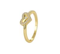 Skcess Bague unique en or jaune 9 K/14 K/18 carats pour femme, bague de mariage en moissanite blanche pour femme avec cœur, 6, Or jaune, Moissanite