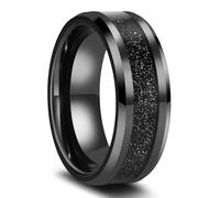 Skcess Bagues gothiques en acier tungstène de 8 mm pour homme - Forme classique mate - Bague de fiançailles pour homme - Noir nordique - Taille 56 (17,8)