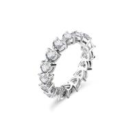 Skcess Bagues tendance en or blanc 9K/14K/18K pour femme, cœur blanc 4 x 4 mm avec moissanite Best Friend Bagues pour femme, 4.5, Moissanite en or blanc 9 carats, Zircone cubique