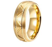Skcess Bagues vintage en acier tungstène pour homme - Or - En forme de sergé - Taille 57-67, acier au tungstène, Pas de zirconium