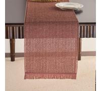 Skcess Chemin de table - 33 x 240 cm - Vague avec pompons - Imitation raphia - Pour salle à manger, décoration de fête, rose