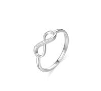 Skcess Fidget Bague pour femme en argent sterling 925 avec zircone blanche Forme infinie, 60 (19,1), Zircone cubique