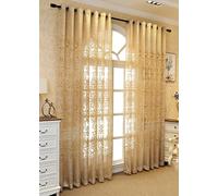 Skcess Lot de 2 rideaux texturés vintage en fils de style rustique pour salon, 86 x 183 cm (l x H)