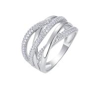 Skcess Or blanc 9 K/14 K/18 carats/platine Pt950 Bague pour femme 1 mm Moissanite blanche 0,66 ct, 52 (16,6), Moissanite, Moissanite