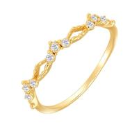 Skcess Paire de bagues en or au 375/585/750 avec moissanite, couronne élégante en filigrane