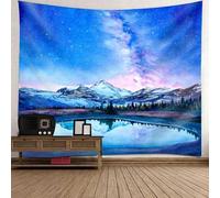 Skcess Tapestries 150 x 130 cm, serviette murale en polyester, bleu-violet, feuilles d'automne, motif arbres