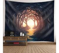 Skcess Tapestries 150 x 130 cm, serviette murale en polyester, jaune, marron, motif de vigne