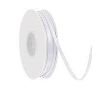 SKDFHOD Cinta de Raso Blanca 6mm x 90m, Cinta de Tela para Envolver regalos, Manualidades, Globos, Ramo de Novia, Cinta de Raso para Decoración de Recuerdos de Boda