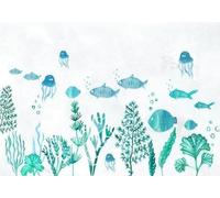 skdhlifpj Papier Peint Enfant 3D intissé Tapisserie Murale Dessin Animé Peint À La Main Animaux Sous - Marins Corail Enfants Chambre Mur De Fond 400cmx280cm Salon Chambre Adulte Zen Mural