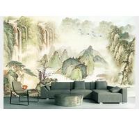 skdhlifpj Papier Peint Panoramique 3d Cascade Vintage Dans Une Montagne Verte 300cmx256cm Montagnes Lacs Et Rivières Aux Motifs Chinois Salon Chambre Adulte Enfant Décoration Tapisserie Murales Mural