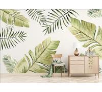 skdhlifpj Papier Peint Panoramique 3d Feuilles De Bananier 300cmx210cm Feuilles Plantain Géantes Tropicales Vertes Salon Chambre Adulte Enfant Décoration Tapisserie Murales Mural