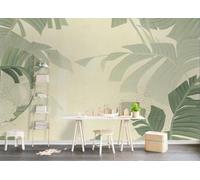 skdhlifpj Papier Peint Panoramique 3d Feuilles De Bananier Vertes 150cmx105cm Jungle Tropicale Vintage Plantain Feuilles Salon Chambre Adulte Enfant Décoration Tapisserie Murales Mural