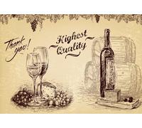 skdhlifpj Papier Peint Panoramique 3d Millésime De Vin 300cmx256cm Vin Rouge Winery Gobelets Restaurant Bar Salon Chambre Adulte Enfant Décoration Tapisserie Murales Mural