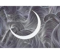 skdhlifpj Papier Peint Panoramique 3d Silhouettes De Sommets Montagneux 150cmx105cm Rétro Nostalgique Blanc Peak Moon Salon Chambre Adulte Enfant Décoration Tapisserie Murales Mural