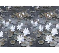 skdhlifpj Papier Peint Panoramique Fleurs Vintage 300cmx256cm 3D intissé Tapisserie Murale Chinois Étang Lotus Fleur De Lotus Salon Chambre Adulte Enfant Décoration Mural