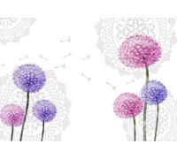 skdhlifpj Papier Peint Pissenlits 3D intissé Tapisserie Murale Abstrait Violet Pissenlit Floral Fond Mur 150cmx105cm Salon Chambre Adulte Zen Mural