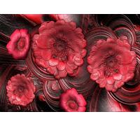 skdhlifpj Papier Peint Relief 3D intissé Tapisserie Murale Fleurs De Pivoine Rose Abstraite En Relief Rouge 430cmx300cm Salon Chambre Adulte Zen Mural