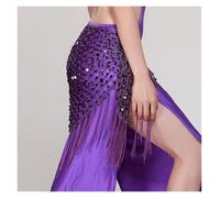 Skdvy Écharpes Hanche Danse Ventre,Foulard Danse Ventre 12 Couleurs de Danse du Ventre Pratique Vêtements Accessoires Vêtements Tassel Etretch(Purple)