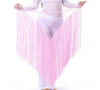 Skdvy Écharpes Hanche Danse Ventre,Foulard Danse Ventre Vêtements de Danse du Ventre Accessoires Pratique Longue Tassel Triangle Courroie Crochet Crochet Belly Dance Foulard(Pink)