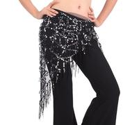 Skdvy Foulard Danse Orientale avec PièCes, Ceinture de Danse du Ventre for Femmes, chaîne de Taille colorée, écharpe de Hanche de Danse du Ventre(BS)