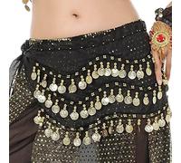 Skdvy Foulard Danse Orientale avec PièCes, Écharpe de Hanche de Danse du Ventre for Femmes, Ceinture Ajustable for Jupe de Danseuse, pièces de Monnaie, chaîne de Taille, Paillettes, Glands(9)