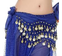 Skdvy Foulard Danse Orientale avec PièCes, Écharpe de Hanche de Danse du Ventre for Femmes, Ceinture Ajustable for Jupe de Danseuse, pièces de Monnaie, chaîne de Taille, Paillettes, Glands(5)