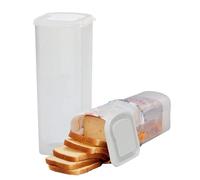 Skeadex Boîte à Pain avec Couvercle Scellé, Boite à Pain verticale, Boite a Pain pour Baguette en Plastique, Fraîcheur Durable, Rangement pour Pains, Biscuits et Gâteaux (blanc)