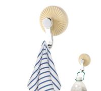 Skeadex Crochet Adhesif à Ventouse Puissant, Crochets à Ventouses Muraux, Crochets Pour Porte-Manteaux, Porte Serviettepour Salle De Bain, Accroche Torchon Cuisine Sans Percer (01-Beige, 3PCS)