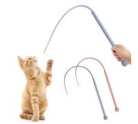 Skeadex Lot de 2 bâtons de pêche interactifs pour chat - En silicone - 80 cm - Pour les exercices d'intérieur